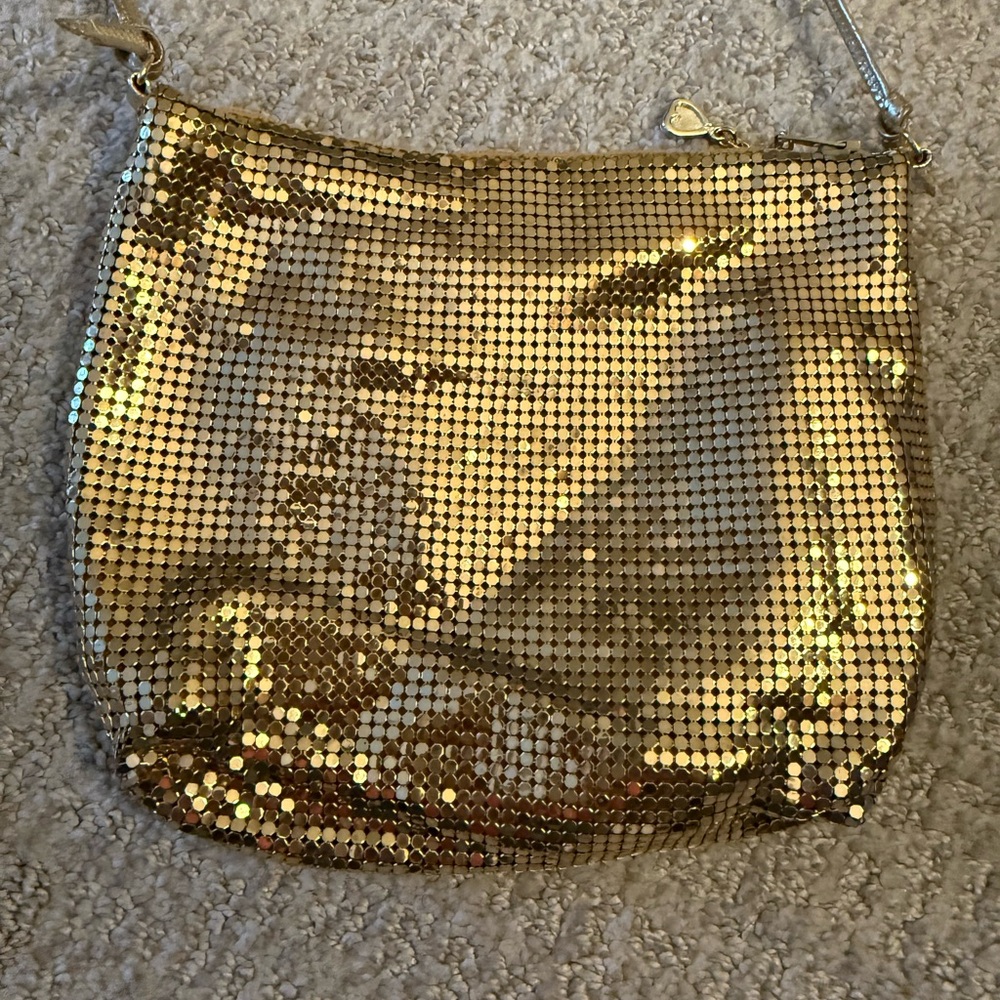 Vintage Whiting & Davis gold chain mail purse